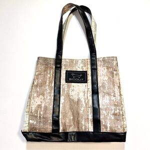 Scout Neutral Textured Camo Reusable Packable Tote Gift Bag Black Handles